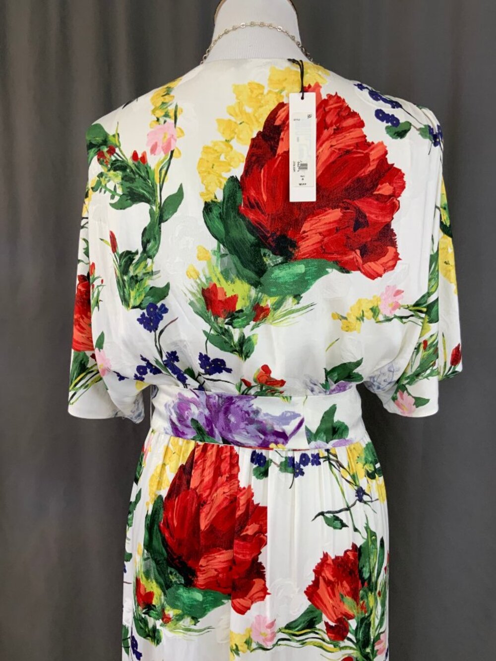 Alice + Olivia Clarine Wildflower Print Wrap Dress Sz 8 - Picture 8 of 16